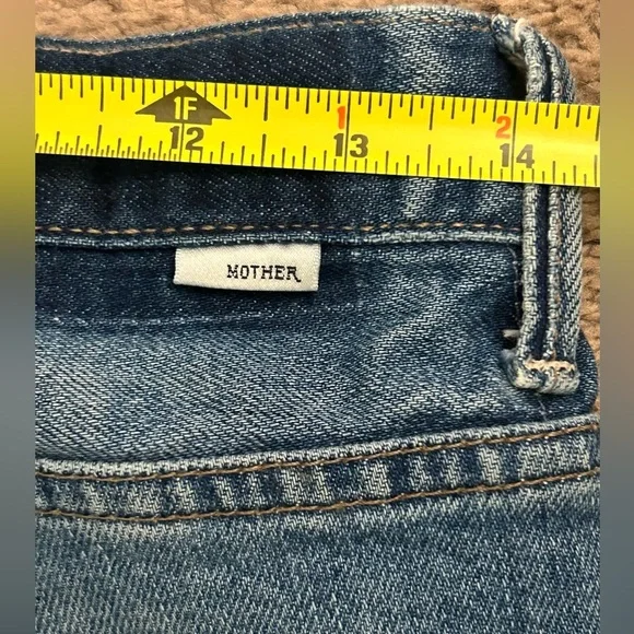 Mother Jeans The Saint Sz 24 Inseam 27 Distressed Jeans Cotton Blend Made USA - Picture 9 of 9